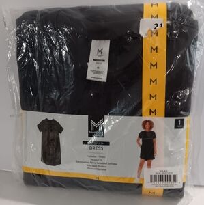 Member's Mark Women's (Size M) Black Sand Wash Short Sleeve Dress (NWT)